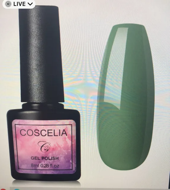 COSCELIA  Namáčecí UV gel na nehty zelený 1x8ml +1x8ml Top Coat