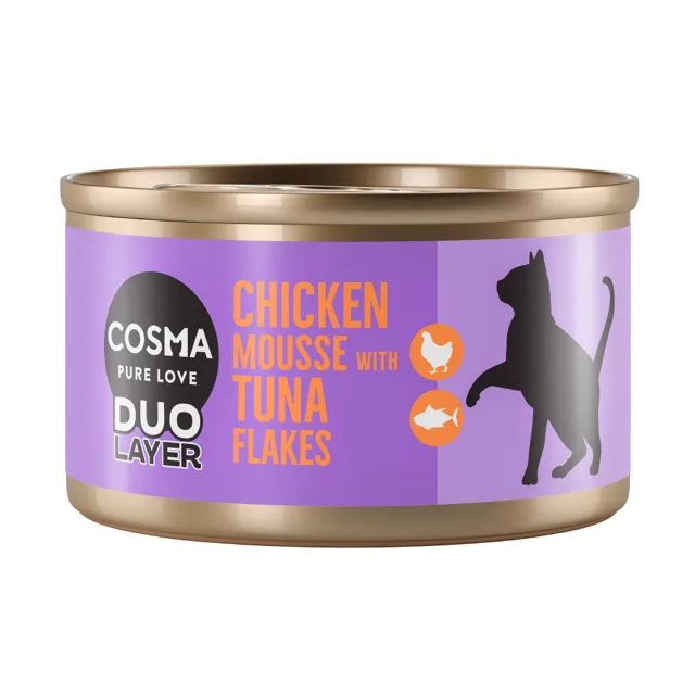 Cosma DUO Layer 24 x 70 g - kuřecí pěna s kousky tuňáka