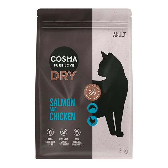 Cosma granule s lososem a kuřecím - výhodné balení: 2 x 2 kg