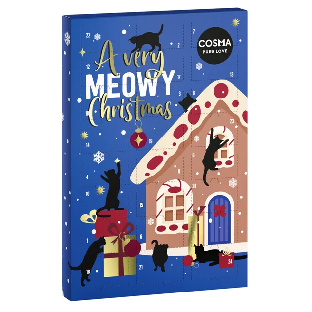 Cosma krmivo / snacky zimní edice - 10 % sleva -   Snackies adventní kalendář 1 kus (10,5 g)