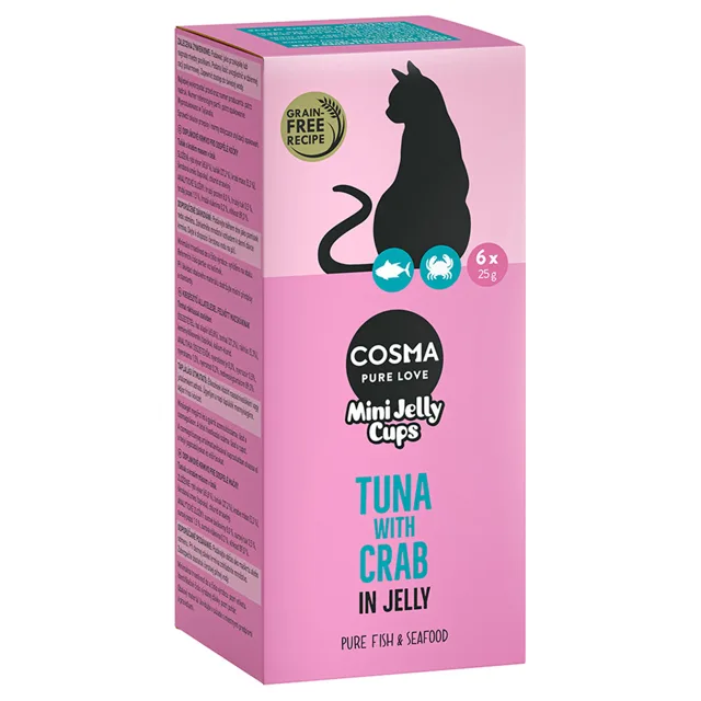 Cosma Mini Jelly Cups 24 x 25 g  - tuňák/krab