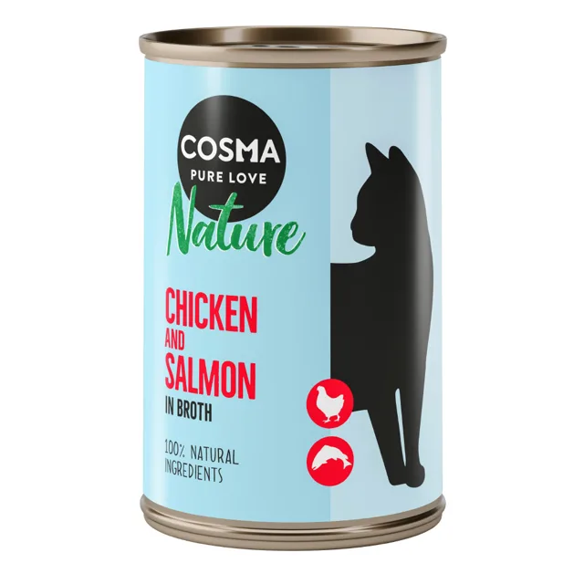 Cosma Nature 6 x 140 g - Kuře & losos