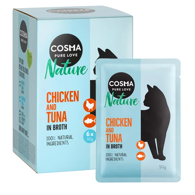 Cosma Nature kapsičky 6 x 50 g  - kuřecí prsa & tuňák
