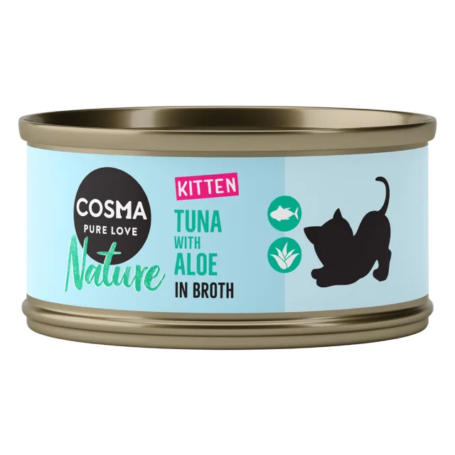 Cosma Nature Kitten 6 x 70 g - s tuňákem a aloe vera