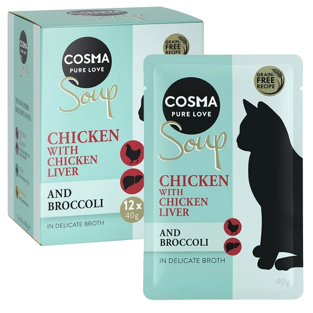 Cosma Soup 12 x 40 g  - Kuřecí filet s kuřecími játry a brokolicí