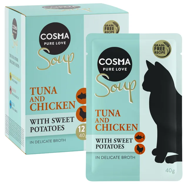 Cosma Soup 12 x 40 g  - Tuňák a kuře se sladkými brambory