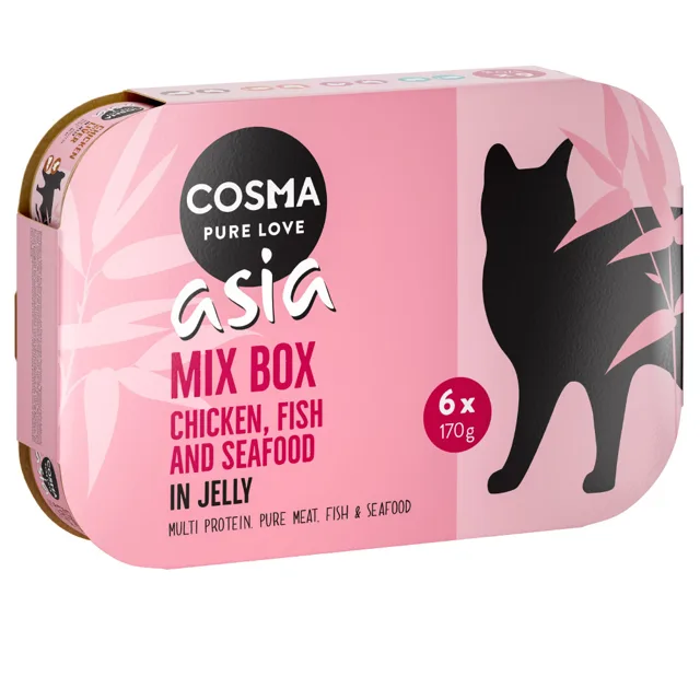 Cosma Thai/Asia v želé 24 x 170 g - Míchané balení 2 (5 druhů)