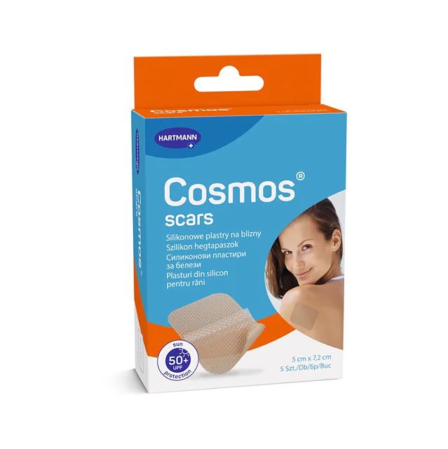 COSMOS Scar náplast na jizvy silikonová 5 x 7,2 cm 5 kusů