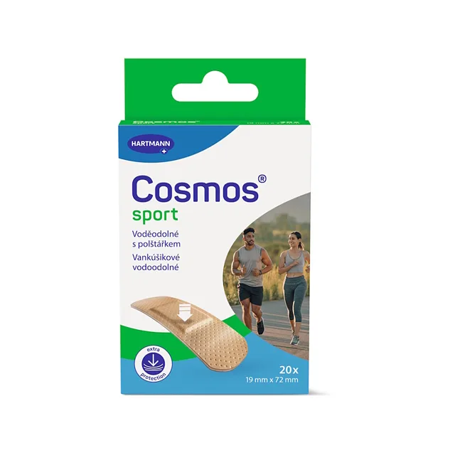 COSMOS Sport voděodolná náplast 19 x 72 mm 20 kusů