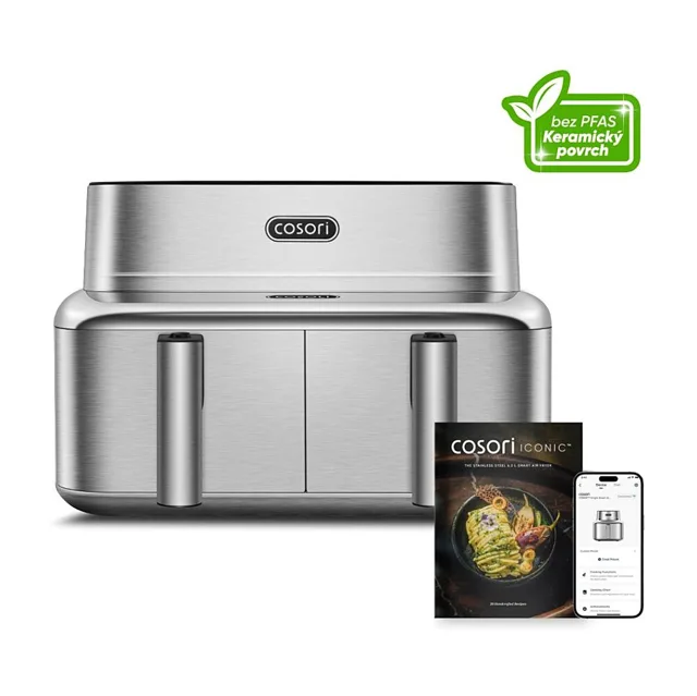 COSORI Iconic Dual chytrá horkovzdušná fritéza keramická 8,6 litrů