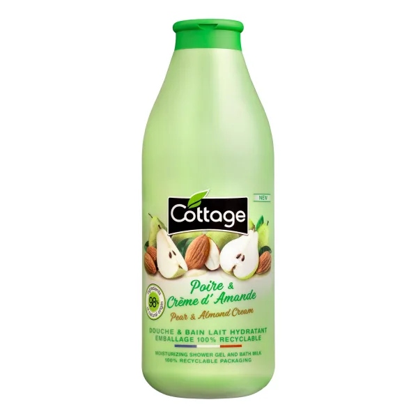 Cottage Shower Gel & Bath Milk Pear & Almond Cream sprchové gel a mléko do vany 98% přírodní 750 ml