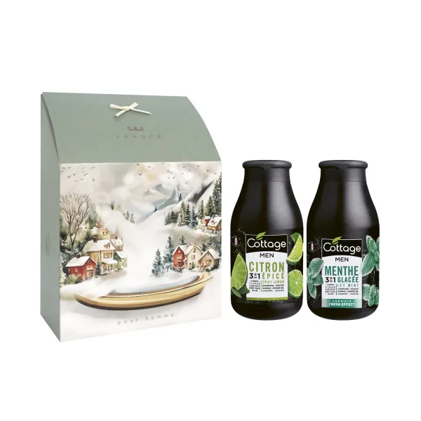 Cottage Stylové sprchové gely pro muže dárkové balení sprchových gelů pro může 3v1 2x250ml