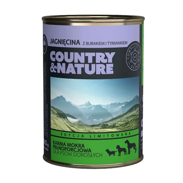 COUNTRY&amp;NATURE bezobilné krmivo s jehněčím 400 g