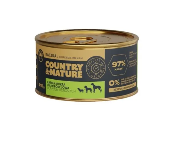 COUNTRY&amp;NATURE Bezobilné krmivo s kachnou červenou řepou a jablkem 410 g
