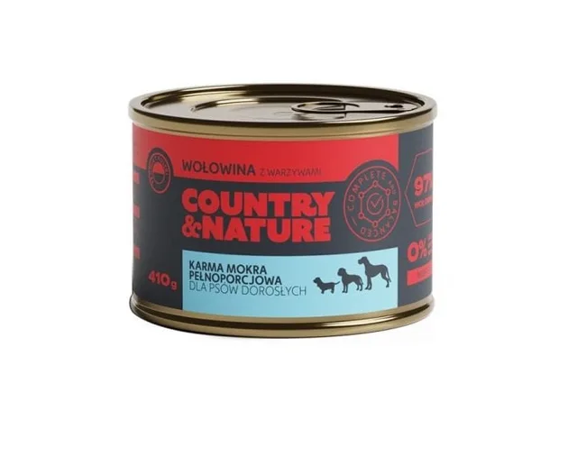 COUNTRY&amp;NATURE Hovězí se zeleninou 410g Bezobilná konzerva pro psy