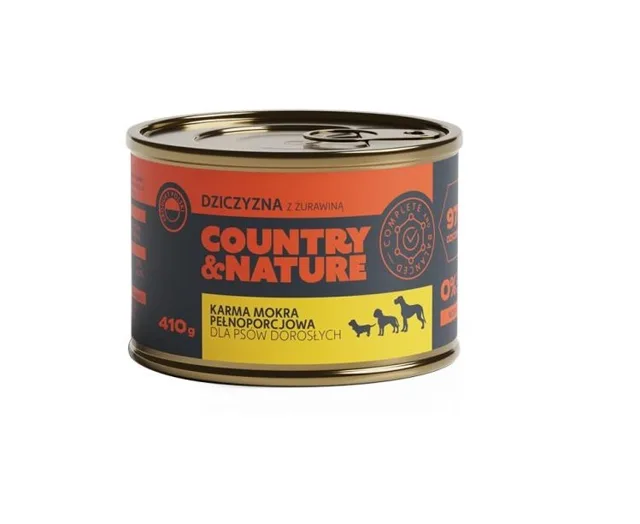 COUNTRY&amp;NATURE Zvěřina s brusinkou 410g bezobilná konzerva pro psy