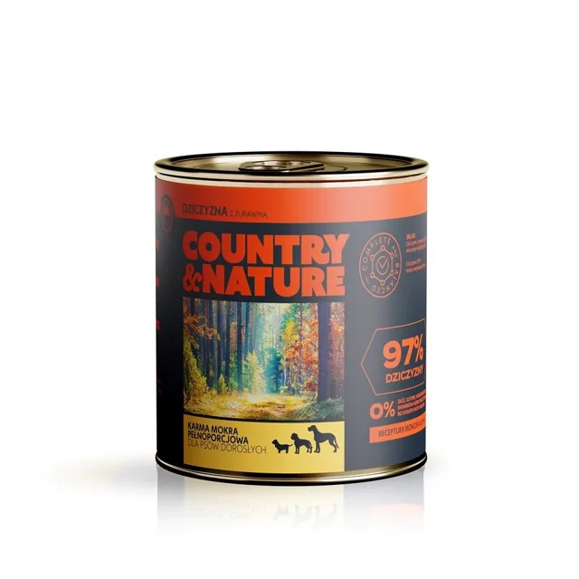 COUNTRY&amp;NATURE Zvěřina s brusinkou 850g bezobilná konzerva pro psy