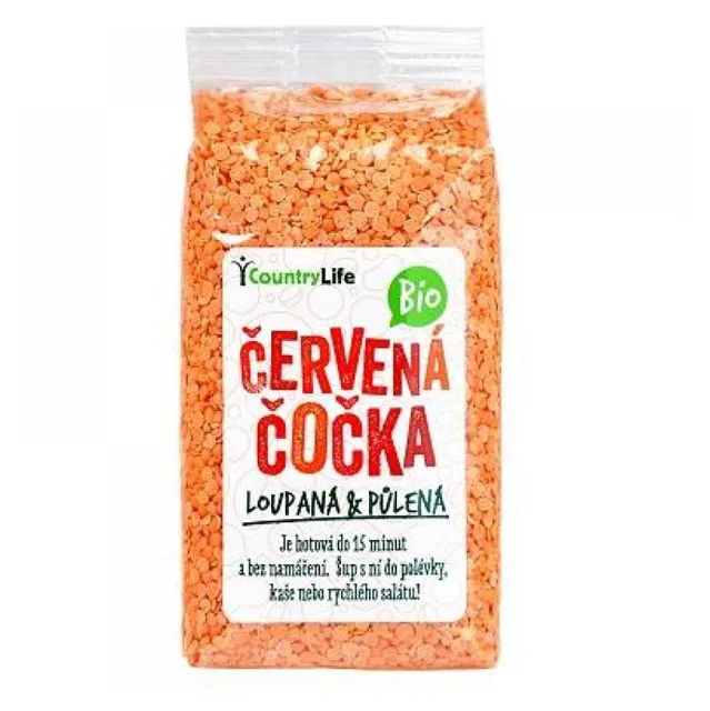 COUNTRY LIFE Čočka červená půlená BIO 500 g