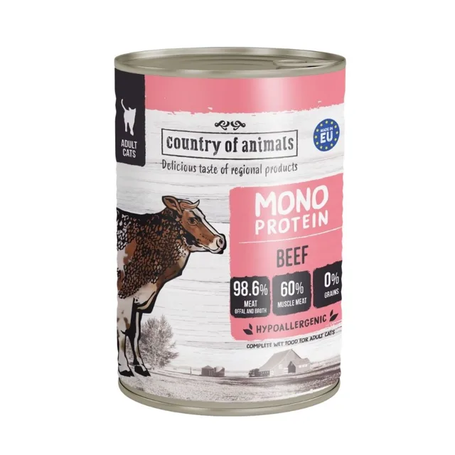COUNTRY OF ANIMALS Cat Monoprotein Beef 400g hovězí, krmivo pro kočky