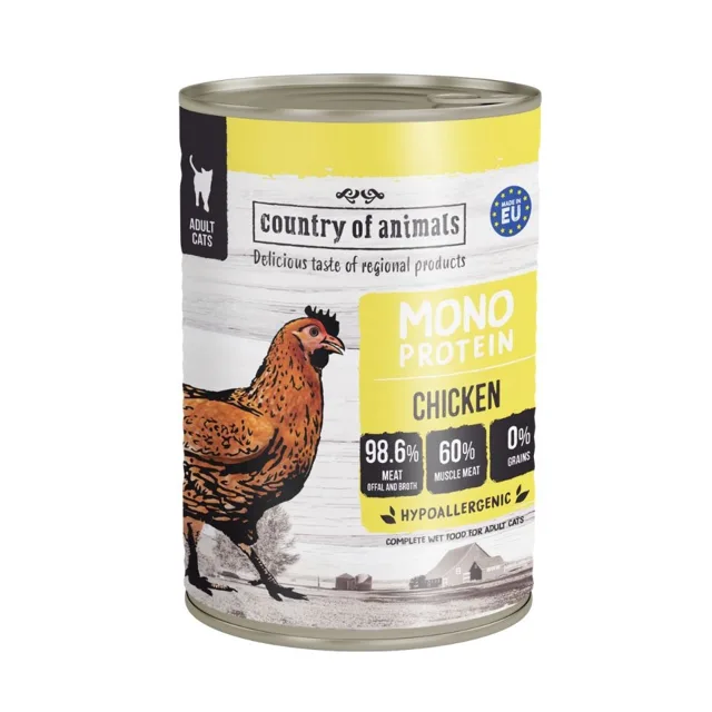 COUNTRY OF ANIMALS Cat Monoprotein Chicken 400g kuřecí, krmivo pro kočky