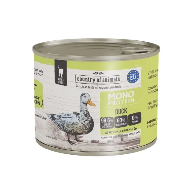 COUNTRY OF ANIMALS Cat Monoprotein Duck 200g kachna, krmivo pro kočky