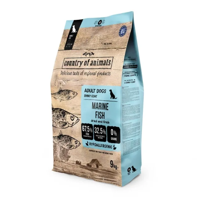 COUNTRY OF ANIMALS Dog Marine Fish M 9 kg mořské ryby, suché krmivo pro psy