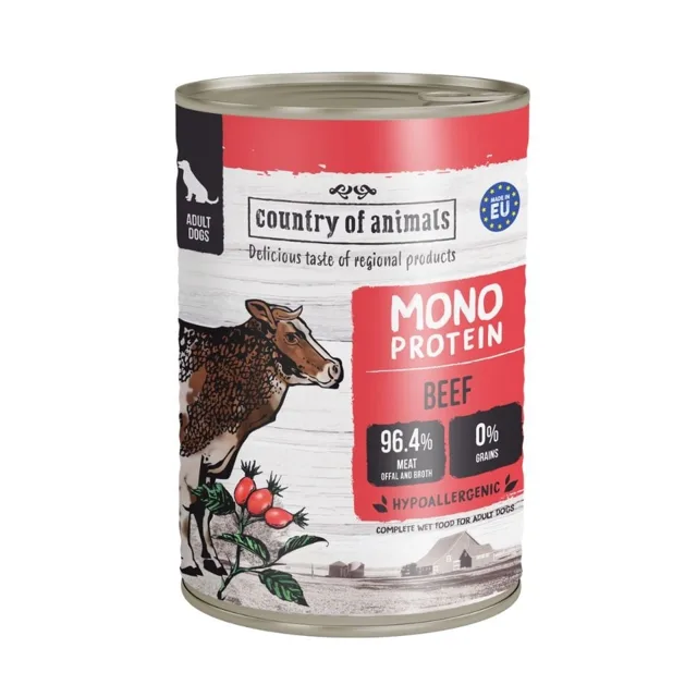 COUNTRY OF ANIMALS Dog Monoprotein Beef 400g hovězí, konzerva pro psy