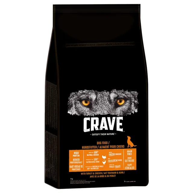 Crave Adult Dog s krůtím & kuřecím - 2,8 kg