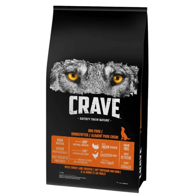 CRAVE Suché krmivo s krůtím a kuřecím masem 11,5 kg pro dospělé psy