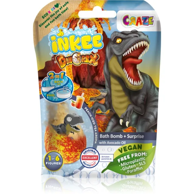 Craze INKEE Dino koupelová bomba pro děti s překvapením 1 ks