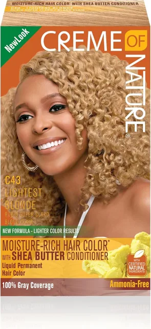 CREMEofNATURE Creme of Nature Hydratační barva na vlasy C43 nejsvětlejší blond