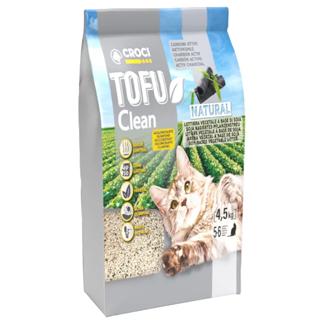Croci Tofu Clean Active stelivo pro kočky - 4,5 kg