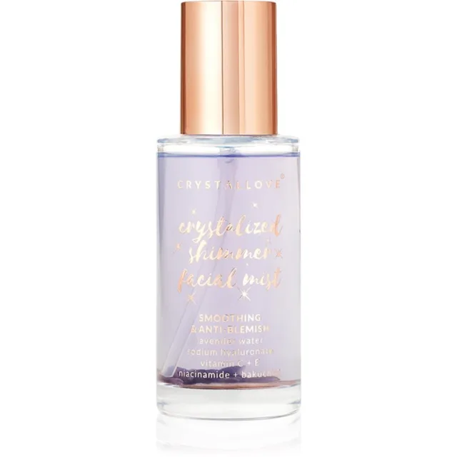 Crystallove Amethyst Shimmer Facial Mist pleťová mlha pro zklidnění pleti 100 ml