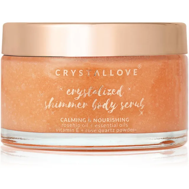 Crystallove Rose Quartz Shimmer Body Scrub tělový peeling 200 g