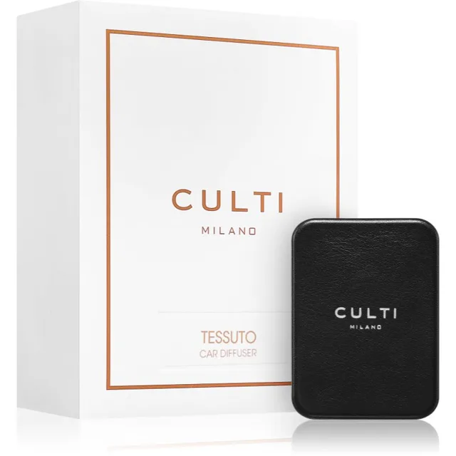 Culti Milano Car Diffuser Black Tessuto vůně do auta + náhradní náplň 1 ks