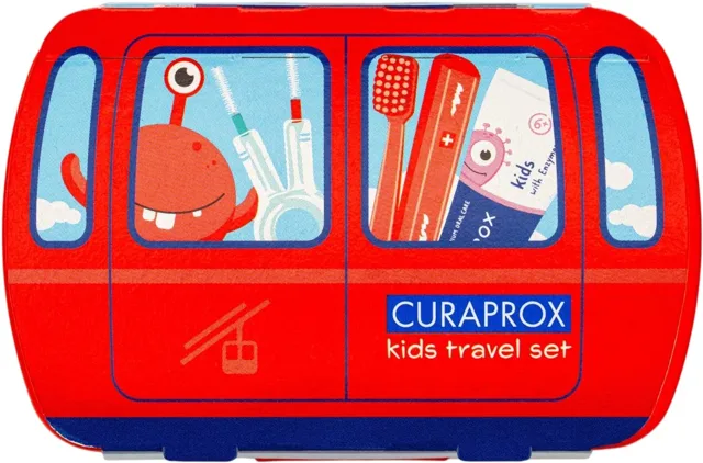 Curaprox Cestovní sada Travel Set Kids červený