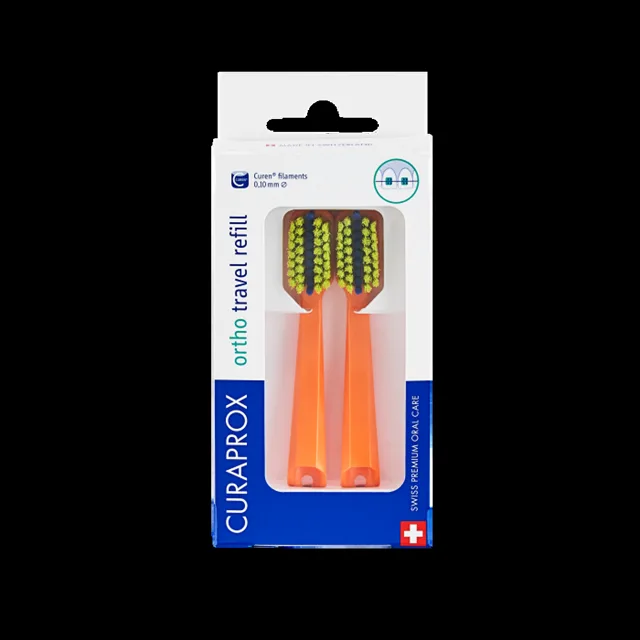 CURAPROX CS 5460 Travel set Ortho Náhradní hlavice Oranžový 2 kusy