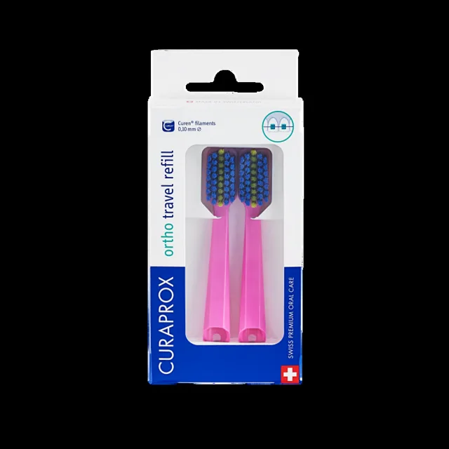 CURAPROX CS 5460 Travel set Ortho Náhradní hlavice Růžový 2 kusy