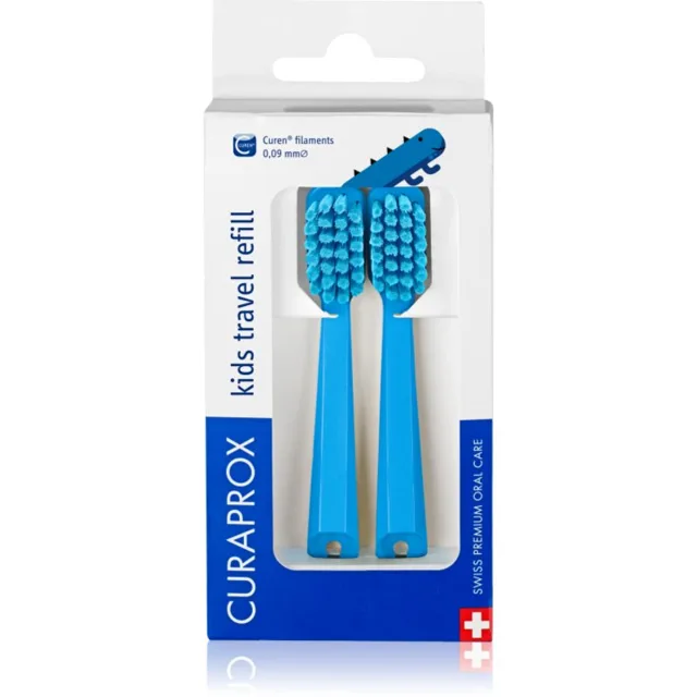 Curaprox Kids Travel refill náhradní hlavice na zubní kartáček Blue 2 ks