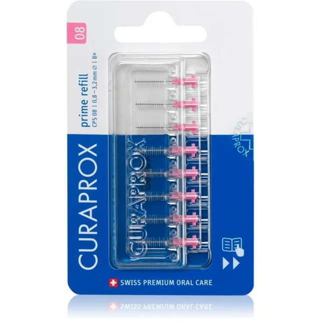 Curaprox Prime Refill náhradní mezizubní kartáčky v blistru CPS 08 0,8 - 3,2 mm 8 ks