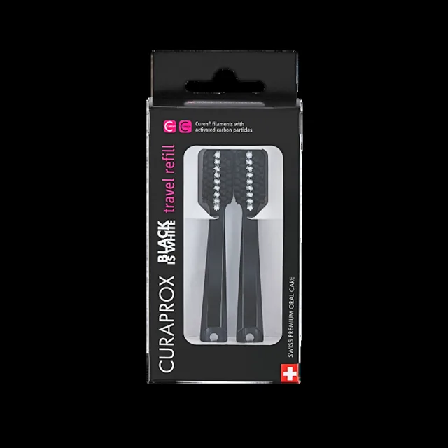 CURAPROX Travel set Black is White - náhradní hlavice 2 kusy