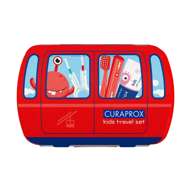 CURAPROX Travel set KIDS červený