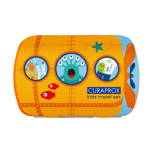 CURAPROX Travel set KIDS oranžový