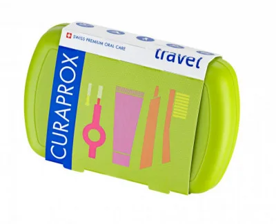 Curaprox Travel set zelený 2 ks zubních kartáčků + zubní pasta 10 ml dárková sada