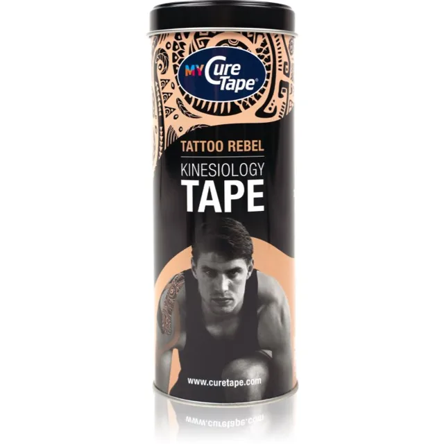 CureTape® Kinesiology fixační tejpovací páska plechový box barva Tattoo Rebel 3x2.5 m
