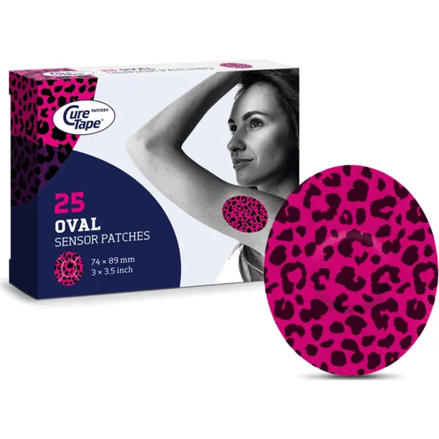 CureTape® Sensor Patches Oval Art ochranné náplasti barva Leopard 25 ks