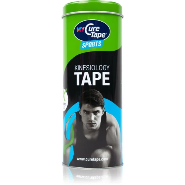 CureTape® Sports fixační tejpovací páska plechový box barva Lime, Black, Blue 3x2.5 m