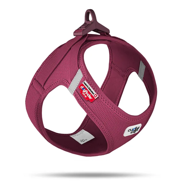 Curli Vest postroj Clasp Air-Mesh, rubínová - velikost M: obvod hrudníku 43,4 - 49 cm