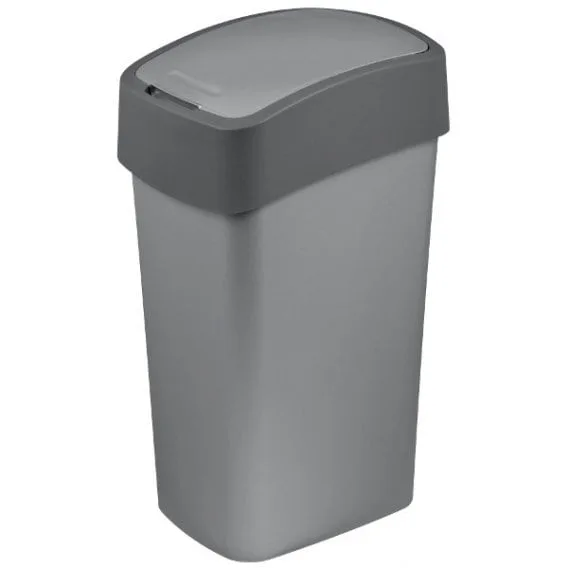 CURVER odpadkový koš, FLIP BIN, stříbrný/šedý, 45 l