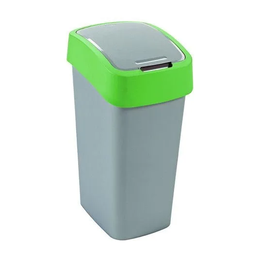 CURVER odpadkový koš, FLIP BIN, stříbrný / zelený, 45 l